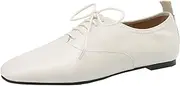 [Onewus] Casual Women's Oxford Flats with Square Toe and Lace-up