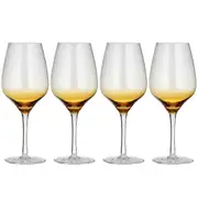 4PK Ladelle Prism 540ml Red Wine Glass Stemmed Drinkware/Glassware Set Amber