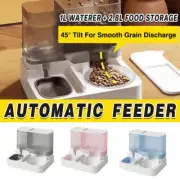 2 In 1 Automatic Pet Water Food Feeder Dispenser Dog Cat Auto Self Feeding New