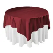 LinenTablecloth 72-Inch Square Satin Overlay Burgundy