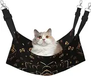 EdWal Gold Lotus Flowers print Soft Sleeping Hammock Cat Hammock for Cage Hanging,Pet Hammock Bed Adjustable for Small Animals