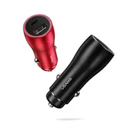 USAMS C6 5.4A PD QC3.0 Type C Fast Car Charger With LED Light For iPhone X S9 Xiaomi Mi8 Oneplus 6 24 BLACK
