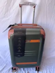 V19.69 Italia Vintage-Like 20" Expandable Retro Luggage Green Hardcase Carry On