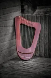 Scottish Highland 10 Metal Strings Triangle Design Lyre Harp along with Free Bag