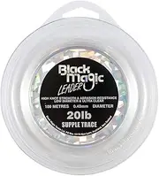 Black Magic Men's Supple Trace Leader – 20lb, White, One Size