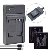 2x CGA-S007A Battery DMW-BCD10 +Charger for Panasonic Lumix DMC-TZ1 TZ2EB TZ50