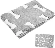 BELLIFFY Coral Fleece Dog Blanket Soft Warm Throw for Dogs and Cats Fleece Blanket for Sofa Bed and to Wash for Indoor Use Grey