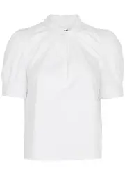 Frame Ruffle-trimmed Denim top - White - S S