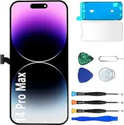 for iPhone 14 Pro Max Screen Replacement,3D Touch Screen LCD Display Digitizer Assembly with Waterproof Adhesive Tape and Repair Tools Kit (for Model: A2894, A2651, A2893, A2895)