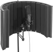 Pyle Mini Portable Vocal Recording Booth - Use with Standard Microphone, Isolation Noise Filter Reflection Shield for Recording Studio Quality Audio - Dual Acoustic Foam Soundproof Panel PSMRS09
