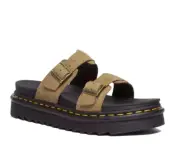 Dr. Martens Unisex Myles Slide Sandal Savannah Tan Tumbled Nubuck - Trending