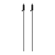 2x Black 1.46m Round Metal Garden Fire Torches Outdoor Yard Flame Lamp Light