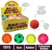 4PC Sports Bounce Stress Relief Ball Foam Hand Squeeze Soft Toy Assorted Colours