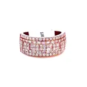 14K ROSE/PINK GOLD MEN'S DIAMOND WEDDING RING/BAND ROUND BRILLIANT BAGUETTE CUT