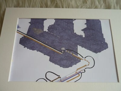 a4 Repro movie map charting journey RIDLEY SCOTT ALIEN 1979 NOSTROMO SHIP