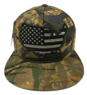 USA Camo Snapback Cap Hat Stars Stripes US Flag Hunter Camouflage OSFM NWT