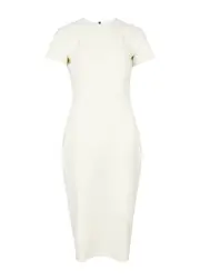Victoria Beckham Crepe Midi Dress - Ivory - 10 (UK10 / S) 10 (UK10 / S)