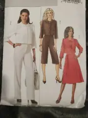 Butterick B4999 Crop Jacket/Skirt/ Pants/Capri - Women SZ 8-14 Sewing Pattern UC