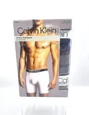 Calvin Klein Boxer Brief Size Large 3 Pack Cotton Stretch Black, Gray, Green