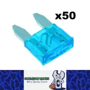 50 x 15amp Mini Blade Fuses Blue Mini Wedge Fuse Pack FREE DELIVERY BULK BUY