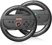 BRHE Steering Wheel Compatible with Nintendo Switch 2 2025,Family Use Accessories Compatible with Switch 2 JoyCon Controllers (2x Black)