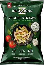 Infuzions Veggie Straws Sour Cream & Herb Flavour 90g