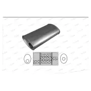 Redback Universal Muffler - 11" x 6" Oval 20" Long 2 1/4" Offset/Centre Triflow