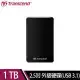 【Transcend 創見】StoreJet 25A3K 1TB 2.5吋USB 3.1 外接硬碟(經典黑)*