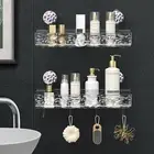 Design Storage Organizer Versatile Bathroom Rack Suction Cup Caddy Shelf