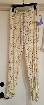 Nwt Rare Maidenform L Petal Knit Rayon Jogger Pants Sleepware Pink Purple Floral