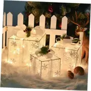 Light up Gift Boxes, Light up Xmas Boxes with Battery Operated for Snowflake