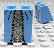 NEW Lego Female Girl MINIFIG SKIRT - Medium Blue Gold Princess Queen Dress Slope