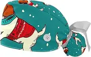 [YTYVAGT] 2-Pc,Gourd-Shaped Working Cap,Fisherman Hat with Buttons and Cotton Sweatband,Dog New Year and Colorful Sweaters