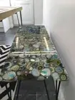 Green Agate Dining Slab Top, Agate Counter Top, Handmade Agate Table Top