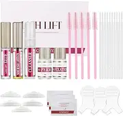 HIKOAN Lash Lift Kit Eyelash Perm Set Semi-Permanent Eyelash Perming Curling Kit with Lift Pads Cleaning Tool