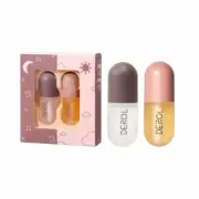 2 Pcs Lip Plumper Set Natural Make-up Lip Gloss Moisturized Lip Oil Serum Kit Li