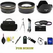 NIKON D5300 D3500 DSLR CAMERA BAG/ TRIPOD/ LENSES FILTERS USB 16GB PRO HD 8K KIT