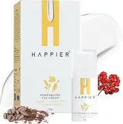 Happier Powerblend Eye Cream For Dark Circles and Wrinkles | Reduces Fine Lines and Puffy Bags | Fragrance-Free, Dermatologically Tested, Cruelty-Free | 15gm