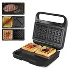 3 in 1 Sandwich Maker, Electric Waffle Maker with Removable Non-stick Plates,...