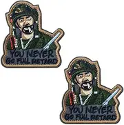 Zcketo 2 Pcs Never Go Full Retard Patch: Humorous Morale Patch with Hook and Loop - Funny Tactical Military Embroidered Patch, Meme Soldier Patches for Backpacks, Helmet and Other Tactical Gears