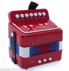 Great Gift Accordion Red 7 Button 2 Bass Kid Music Instrument *Special*