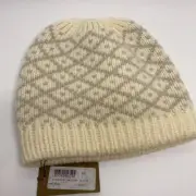 GUCCI Unisex Beanie White Gray Check Pattern Size: W8.3xH7.5" Brand New Winter