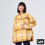 LEE 寬鬆休閒格紋長袖襯衫 女 101+ 黃LL210355004