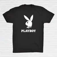 在飛比找蝦皮購物優惠-PLAYBOY 花花公子徽標圖案 t 恤男女通用棉