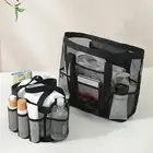 Mesh Shower Caddy Tote Bag Portable Bathroom Organiser Storage Hanging Basket