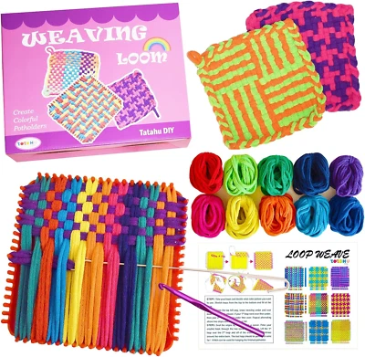 Potholder Weaving Loom Kit - 300Pcs Rainbow Knitting Refill Loops in 10 Colors,
