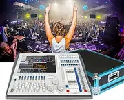 Stage Dj Light Controllers,120gb I7 CPU Touch Screen Controller,Built-in Multi-Language,with 12 DMX Output Ports+ 6144 Channels, Flight Case, for Editing Program Stage Lighting Runing