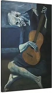 Pablo Picasso The Old Guitarist - Canvas Wall Art Print Reproduction 24x36inch 60x90cm (Vertical) / 1.25inch 3.175cm