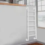 Wall-Mounted Attic Bunk Bed Ladder 100-300cm Non-Slip Metal Step Ladder for Home Loft, Black Wrought Iron Straight Ladder Fire Escape Ladder, 150Kg/330lb Load Capacity(120cm/47in)