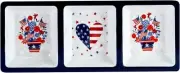 Certified International Stars & Stripes Melamine Three Section Relish Tray